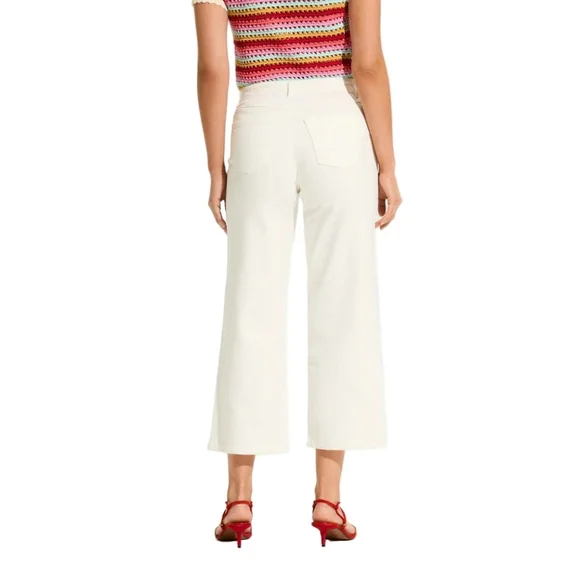 French Dressing Jeans FDJ Christina Wide Crop Ivory Size 12 MSRP $119 - Picture 6 of 8